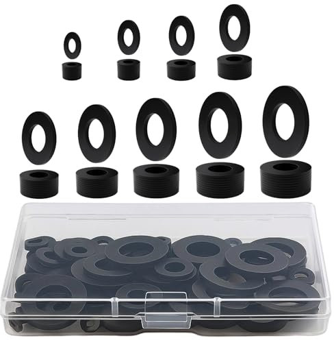 100 arandelas de nylon para tornillos, impermeables y resistentes al desgaste, M2, M2,5, M3, M4, M5, M6, M8, M10, M12