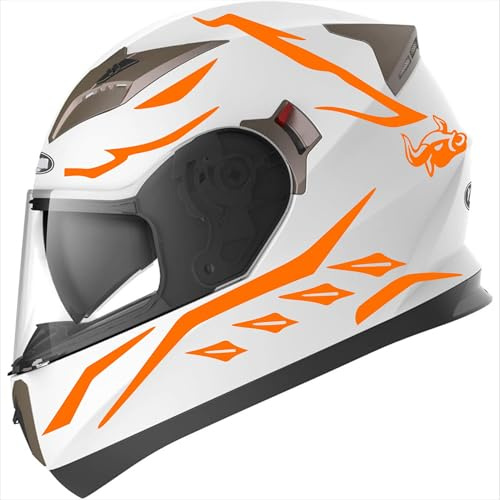 Decalart Kit 19 Aufkleber für universelle Motorradhelme – Koffer-PC – Toro Hörner, Bullenstreifen, Streifen, Abziehbilder, Aufkleber für Helme, Art.-Nr. L120 (035 Orange)
