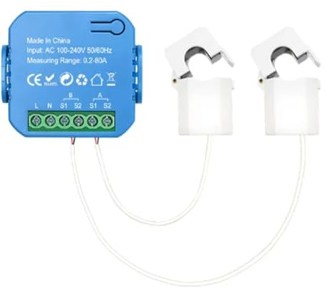 Mskidand Tuya Smart ZigBee Energy Meter Bidirectional with Current Transformer Clamp App Monitor Power 80A(2CT)