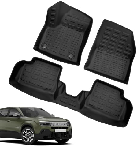 LANGBEAN (3 Stück) TPE Fußmatten für Jeep Avenger EV 2026 2025 2024 2023 | Fussmatten Original mit Hohem Rand, Rutschfestes und Wasserdichtes, Avenger Linkslenker Electric, NICHT für Hybrid / ICEV