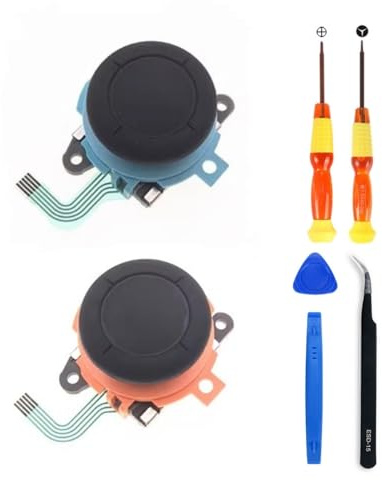 Hzxkqmil Replacement Joysticks Module for Nintendo Switch 2 2025 Controller | Analog Joystick Thumb Sticks Grips Anti-Drift Accessories with Repair Tools for Switch 2 (2025) NS2 Controller, Blue+Orange