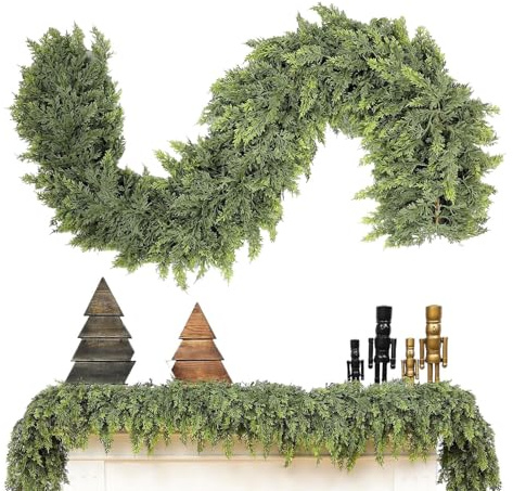 ETUCYNG Guirlande de cyprès de Noël Artificiel de 180 cm, Feuillage d'eucalyptus en polyéthylène, décoration de la Maison, Guirlande de Verdure de Lierre pour Noël, Meuble TV, cheminée, Porte