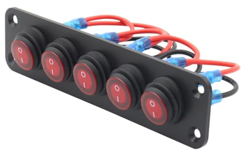 Parliky Panneau Interrupteur à Bascule Gangs Rétroéclairé Étanche Levier Marin Robuste pour Contrôle Simultané Appareils Électriques