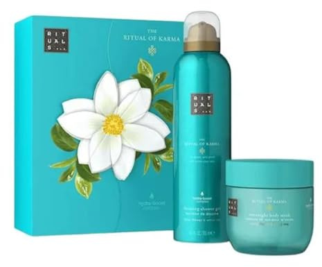 Rituals The Ritual of Karma Gift Set, 200ml Foaming Shower Gel, 125ml Overnight Body Mask