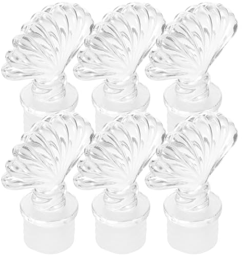 BATHVEVE Bottle Decorative with 6pcs Seal Rubber Vintage Stoppers Glass Multi-Functional Container Caps Release, Special Shape Design Birthday for Vanity Table Or
