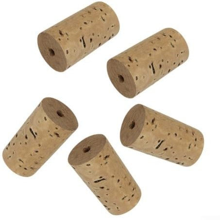 5 Stück Naturkork Flöte Kopfstück Stopper Ersatzteile für Konzertwind für Holzblasinstrumente Reparaturset Holzfarbe 3,14 cm