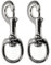 Ganzoo moschettoni con snodo girevole, lunghezza 100 mm, set di 2 pezzi, moschettoni con chiusura a bullone, moschettoni a scatto, in lega di zinco, per guinzaglio per cani, colore: argento