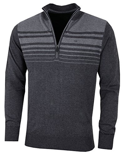 Calvin Klein Mens Rapid 1/2 Zip Sweater - Cha/SIL - L