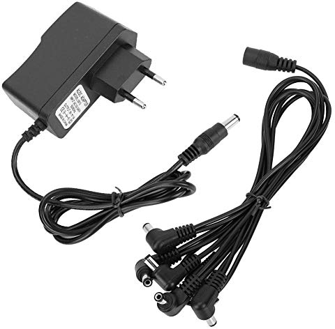 Musical Adapter Power, RiToEasysports Gitarrenpedal-Netzteil Professionelles Gitarren-Effektpedal-Netzteil 9V 1A-Adapter EIN Tow-6-Netzkabel(EU-Adapter)