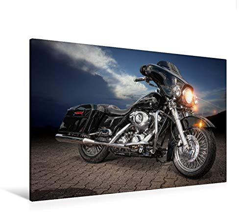 Premium Textil-Leinwand 120 x 80 cm Quer-Format Harley Davidson Street Glide | Wandbild, HD-Bild auf Keilrahmen, Fertigbild auf hochwertigem Vlies, Leinwanddruck von N N