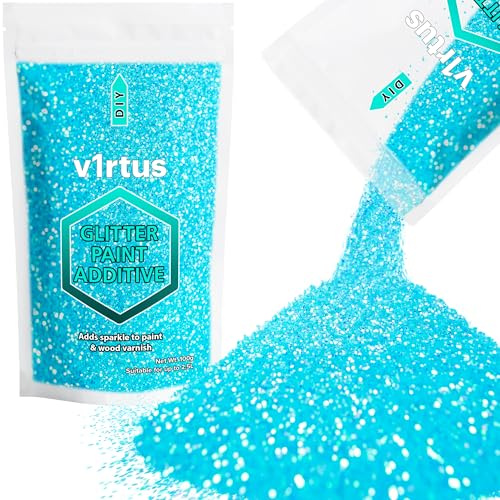 v1rtus Baby Blue Iridescent Glitter Paint Additive 100g | Sparkle Glitter Paint for Walls Interior Exterior