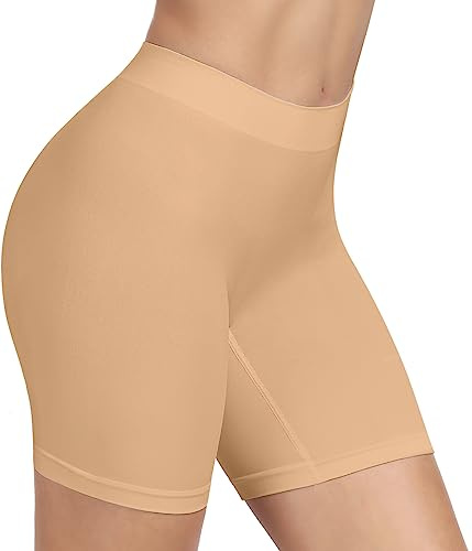 BESTENA Slip Shorts Womens Comfortable Seamless Smooth Slip Shorts for Under Dresses(Nude,Medium)