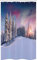ABAKUHAUS Winter Schmaler Duschvorhang, Idylle Serene Panorama, Badezimmer Deko Set aus Stoff mit Haken, 120 x 180 cm, Lavendelblau