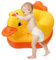 Aufblasbarer Kinderstuhl, Gelbe Ente Aufblasbarer Badesitz Badewannensitz Baby Bad Stuhl Hocker 60KG Tragfähigkeit