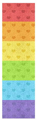 BEUSS Herz Regenbogen Bunt Muster Skateboard Griptape rutschfest Selbstklebend Longboard Griptapes Aufkleber Griffband(84 * 23cm 1pcs)
