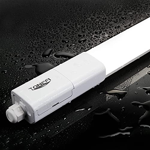 Tonffi Neon LED 115cm, Reglette LED 36W 4100LM Linkable Plafonnier Led Lampe d'atelier IP65 Imperméable, Luminaire Plafonnier pour Atelier, Sous Sol, Parking, Bureau, Hobby, Grange, Blanc Neutre 4000K