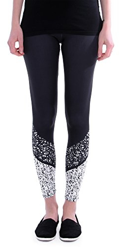 cosey Sports Line - Yoga und Fitness-Leggings - Verschiedene Designs (High-Waist, High-Waist - Workout schwarz/weiß)