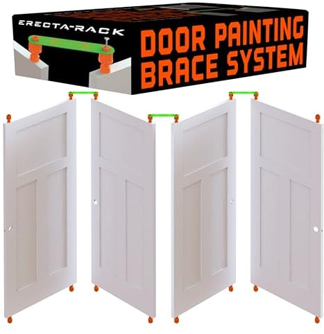 Erecta-Rack Door Stands for Painting, Paint Rack Brackets Drying System, for Doors, Space Saving Portable, Configurable, for Interior, Exterior, Spraying, Roll, Brush, DIY, Professional Painters