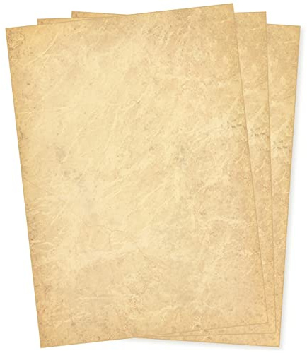 Travertin Briefpapier A4 250 Blatt Marmorpapier | beidseitig marmoriertes Papier Natur Stein Optik im Vintage Stil 90 g/qm Format DIN 210 x 297 mm detailliert bedruckt