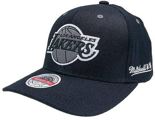 Mitchell & Ness Curved Classic Red Snapback - Eazy B&W, L.A. Lakers