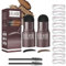 CTDMJ 2Stücke Augenbrauen Stempel Schablone, Eyebrow Powder Stamp, mit 10 Schablonen & 2A ugenbrauen Färben Bürstchen, Wiederverwendbares Augenbrauen Tattoo Puder Set Wasserfest (Schwarz+Dunkelbraun)