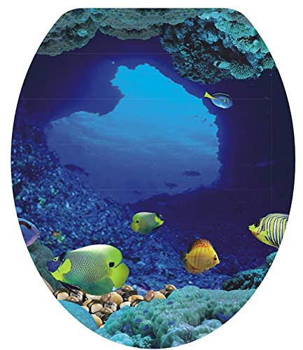 Bemvp Sea World Muster Toilette Deckel Aufkleber Toilettensitz Abdeckungsaufkleber Wc Sockel Pfanne Aufkleber Toilette Cessel Badezimmerdekoration