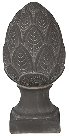 Clayre & Eef Figur Tannenzapfen Ø 13x26 cm Grau Stein Weihnachtsdekoration