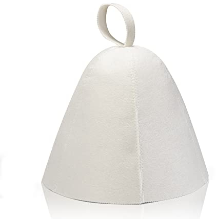Bonnet de Sauna Chapeau de Sauna en Feutre Blanc Bonnet de Douche Anti-chaleur pour Homme et Femme Protection de la Tête