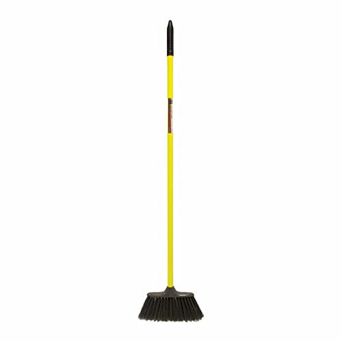Red Gorilla Poly Yard Broom Yellow Lightweight Sweeping Brush Indoor Home or Outdoor Garden Building Site Soft Fibre Bristles Durable Compact 1.3m