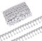 FINGERINSPIRE 9,8 Yard 48,5 mm silber-metallische Schnörkelborte mit Pailletten und transparenten Strasssteinen, Polyester, zum Aufhängen, Fransenbordüre, Zopfbordüre, Nähquasten-Bordüre, Meterware