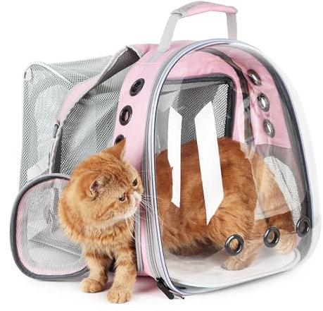 Lollimeow Katzentragerrucksack, erweiterbarer Rucksack, für Haustiere und kleine Hunde, von Fluggesellschaften zugelassen, entworfen für Reisen, Wandern, Spazierengehen und den Außenbereich