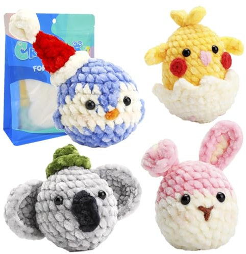 Geteawily Häkelset für Anfänger - Kreatives Häkelset für Anfänger | Buntes Häkelset, Stricken Woobles Häkeln für Büro, Männer, Frauen, Schlafzimmer