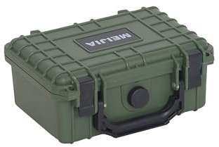 MEIJIA Waterproof Protective Hard Case,Camera Case with Customizable Foam, Fit use of Camera,Drones,Lens,8.12x6.56x3.56inches (Green)