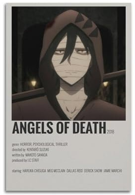 karn Anime Angels of Death Poster, ästhetische Leinwand, Poster, Raumdekoration, Wandkunst, Poster, Druck, Dekor-Poster, 20 x 30 cm, ungerahmt