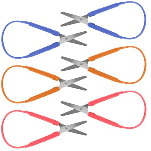 Wisebom 3 Stück Kinderschere, Mini Schere für Kinder Ab 2 Jahre Kleinkindschere mit Griff, Sicherheitsschere mit Adaptivem Griff Selbstöffnendes Leicht zu Offnende Vorschulalter Haushaltsschere