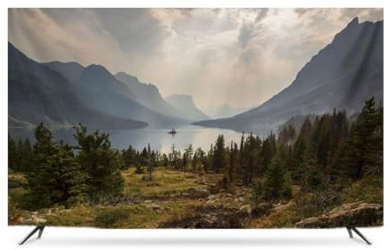 VUT Indoor Landscape Printing TV Cover 32-85 Dust-proof Polyester TV Screen Protector For Stand Mounted Televisions LED LCD TV Dust Cover(Size:32in,Color:B)
