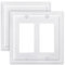 ZILLSEA 2-Pack Double Decorator Wall Plate, for Receptacle, Dimmer Switch, GFCI Outlet, Pure White Wall Outlet Cover, 4.96''*4.88'', Midsize