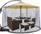 Moustiquaire pour Parasol Déporté et Parasol Droit de 275 cm/9FT et 300CM/10FT, Maille D'écran Réglable Résistant Aux Déchirures avec Porte à Fermeture Eclair Et Base Remplissable