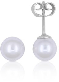 MUAU Schmuck Ohrstecker Weissgold 750 Akoya Perle 6.5-7mm