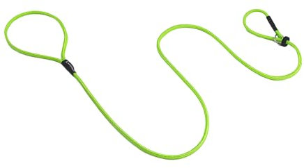 Dog & Field Signature Slip Lead for Dogs, Lime Green. 1.25m Lightweight Slip Leash, with Sliding Rubber Stopper for Training - No Collar or Harness Needed (Lime Green).