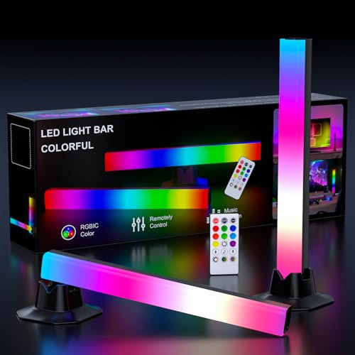 MIWATT 32CM Barra de Luz LED RGB Lámpara, Arco Iris Inteligente Torre de Iluminación Starter Kit con Mando a Distancia para PC, TV, Sala de Juegos y Copmuter Case