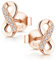 Materia Rosegold Ohrstecker Unendlichkeit - Unendlich Ohrringe Silber 925 Stecker klein vergoldet mit Zirkonia Steinen SO-410-Rose