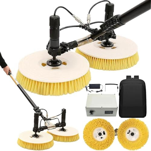 ZYLDDS Solar Panel Cleaning Rotating Brush,Multifunctional Solar Panel Cleaning Tools,Photovoltaic and Solar Panels Water Fed Brush Electric Spin Scrubber for Window Glass, Solar Panel,3.5m