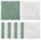 10 Pcs Grey & Green Foam Floor Tiles, Padded Play Mat for Baby & Kids, Interlocking Carpet, Thick Climbing Mat, 11.8x11.8