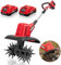 Alloyman Motozappa elettrica da giardino, 360 giri/min, larghezza di lavorazione 22,7 cm, profondità 16,6 cm, rototiller da giardino per prato/giardinaggio/coltivazione del suolo