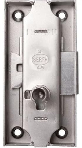 Serrure espagnolette 80x55mm axe 35mm longueur du canon 12mm gauche finition fer - DEVISMES - 12383-005-G