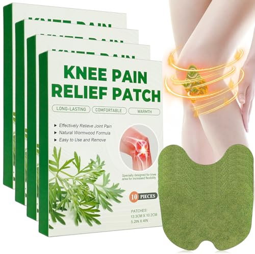 Holilo Pain Relief Patch, 40 Stück Schmerzpflaster Knie, Natural Herbal Schmerzlinderung Patch Selbstklebende Wärmepflaster Schmerzlinderungspflaster für Knie, Rücken, Nacken und Muskelkater