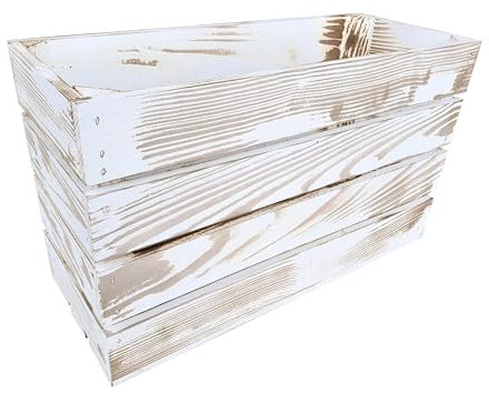 Lermowood Holzkisten Reg 50 x 20 x 30cm Vintage | Dekokisten aus Holz Massive Holzkiste Regalkiste Weinkiste