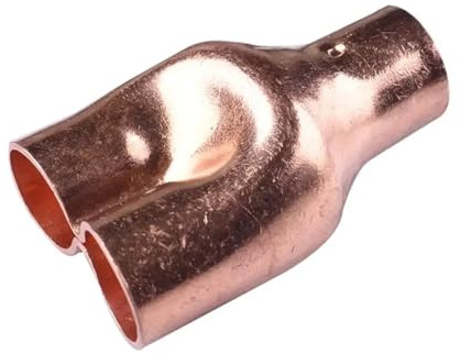 REIUAFWYGV Raccordo per tubo di alimentazione in rame a forma di Y U P a forma di Y U P a 3 4 vie Corss Copper End Feed Tubo Raccordo Condizionatore d'aria (a forma di pantaloni, 8 mm 5l16 pollici)