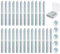 GHVACZS Lot de 25 vis à double filetage M6, M6 x 60 mm, Torx avec boîte, double filetage en acier au carbone galvanisé, accessoires pour fixation de colliers de serrage et montage de meubles